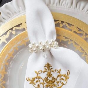 Arte Italica Pearl With Teardrop Napkin Ring Set (4)